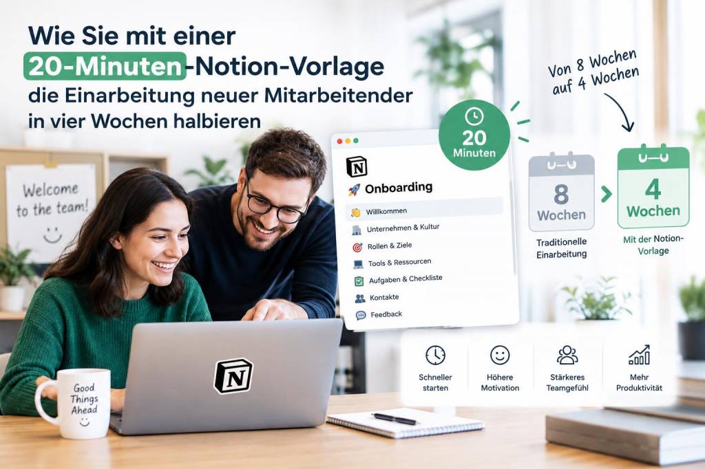 Wie Sie mit einer 20‑minuten‑notion‑vorlage die einarbeitung neuer mitarbeitender in vier wochen halbieren