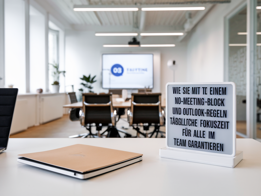 Wie Sie mit einem festen no‑meeting‑block und outlook‑regeln tägliche Fokuszeit für alle im Team garantieren